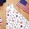 50 Pack Patriotic Party Supplies Stars Firework Paper Napkins 4th of July 6.5'' X 6.5'' Red, White,Blue.​